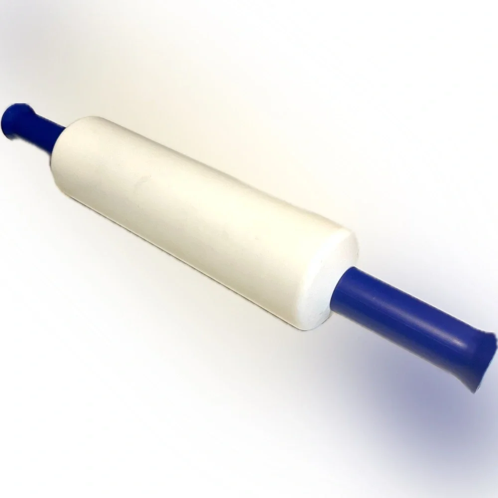 VTG TUPPERWARE FILL N CHILL ROLLING PIN WHITE BLUE BELGIUM MADE BAKE COOK PASTRY